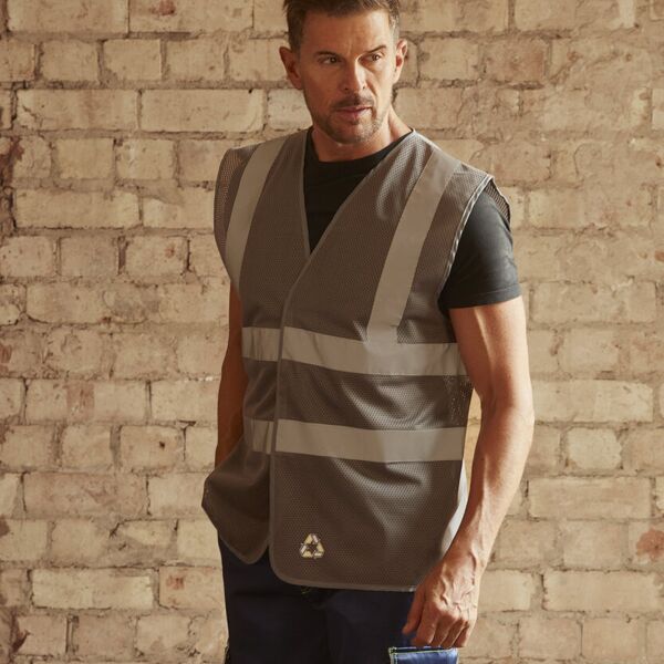 Top cool open mesh 2-band-and-braces waistcoat (HVW120) Thumbnail