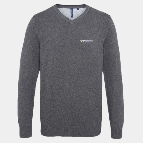 AQ042 Men's cotton blend v-neck sweater Thumbnail